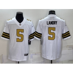 Men New Orleans Saints 5 Jarvis Landry White Color Rush Limited Stitched Jersey