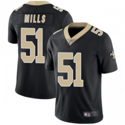 Men New Orleans Saints 51 Sam Mills Black Vapor Untouchable Limited Jersey