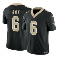 Men New Orleans Saints 6 Willie Gay Back 2023 F U S E  Vapor Limited Stitched Football Jersey