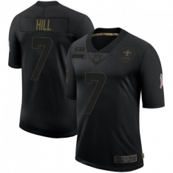 Men New Orleans Saints 7 Taysom Hill Black 2020 Salute To Service Limited Jersey