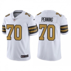 Men New Orleans Saints 70 Trevor Penning White Color Rush Limited Stitched Jersey
