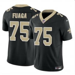 Men New Orleans Saints 75 Taliese Fuaga Black 2024 Draft F U S E Vapor Limited Stitched Football Jersey