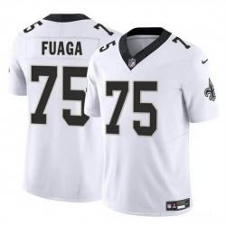 Men New Orleans Saints 75 Taliese Fuaga White 2024 Draft F U S E Vapor Limited Stitched Football Jersey