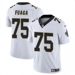 Men New Orleans Saints 75 Taliese Fuaga White 2024 Draft Vapor Limited Stitched Football Jersey