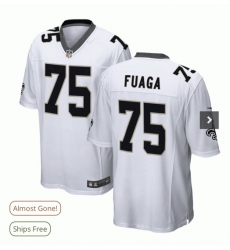 Men New Orleans Saints 75 Taliese Fuaga  White Vapor Limited Stitched Football Jersey