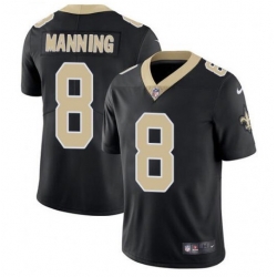 Men New Orleans Saints 8 Archie Manning 2021 Black Vapor Untouchable Limited Stitched Jersey