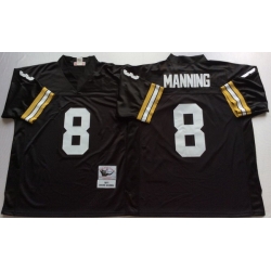 Men New Orleans Saints 8 Archie Manning Black M&N Throwback Jersey