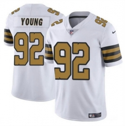 Men New Orleans Saints 92 Chase Young White Color Rush Limited Stitched Football Jersey