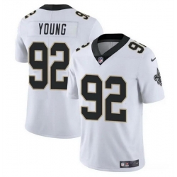 Men New Orleans Saints 92 Chase Young White Vapor Limited Stitched Football Jersey