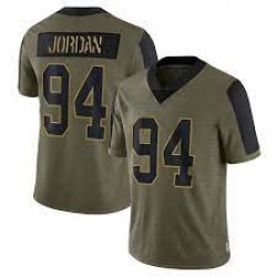 Men New Orleans Saints 94 Cameron Jordan 2021 Salute To Service Olive Camo Limited NFL Jersey