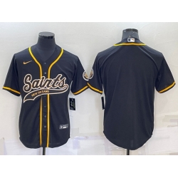 Men New Orleans Saints Blank Black Cool Base Stitched Baseball Jersey