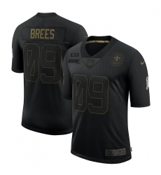 Men Nike New Orleans Saints Drew Brees 9 Black 2020 Salute To Service Limited Jersey.webp