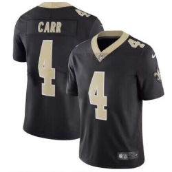 Men's New Orleans Saints #4 Derek Carr Black Vapor Limited Stitched Jersey