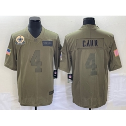 Men's New Orleans Saints #4 Derek Carr NEW Olive 2019 Salute To Service Stitched NFL Nike Limited Jersey