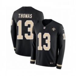 Mens Nike New Orleans Saints 13 Michael Thomas Limited Black Therma Long Sleeve NFL Jersey