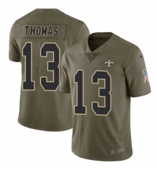 Mens Nike New Orleans Saints 13 Michael Thomas Limited Olive 2017 Salute to Service NFL Jersey