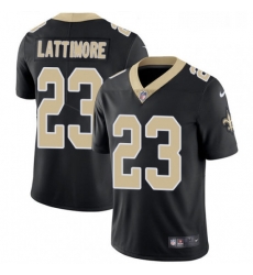 Mens Nike New Orleans Saints 23 Marshon Lattimore Black Team Color Vapor Untouchable Limited Player NFL Jersey