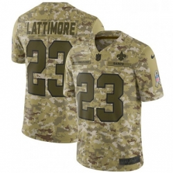 Mens Nike New Orleans Saints 23 Marshon Lattimore Limited Camo 2018 Salute to Service NFL Jersey