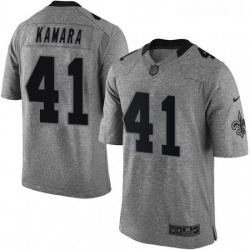 Mens Nike New Orleans Saints 41 Alvin Kamara Limited Gray Gridiron NFL Jersey