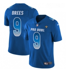 Mens Nike New Orleans Saints 9 Drew Brees Limited Royal Blue 2018 Pro Bowl NFL Jersey