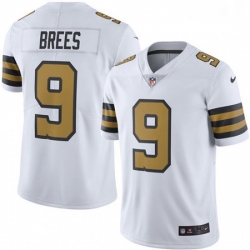 Mens Nike New Orleans Saints 9 Drew Brees Limited White Rush Vapor Untouchable NFL Jersey