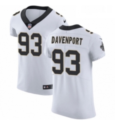 Mens Nike New Orleans Saints 93 Marcus Davenport White Vapor Untouchable Elite Player NFL Jersey