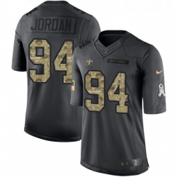 Mens Nike New Orleans Saints 94 Cameron Jordan Limited Black 2016 Salute to Service NFL Jersey