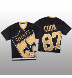 NFL New Orleans Saints 87 Jared Cook Black Men Mitchell  26 Nell Big Face Fashion Limited NFL Jersey