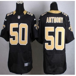 New New Orleans Saints #50 Stephone Anthony Black Team Color Men' Stitched NFL Elite jersey