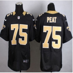 New New Orleans Saints #75 Andrus Peat Black Team Color Men Stitched NFL Elite Jersey