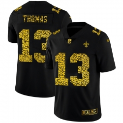 New Orleans Saints 13 Michael Thomas Men Nike Leopard Print Fashion Vapor Limited NFL Jersey Black