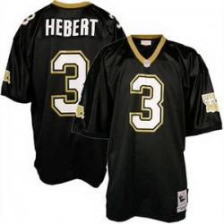 New Orleans Saints 3 Hebert throwback black jersey
