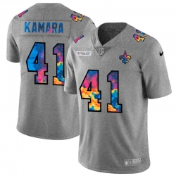New Orleans Saints 41 Alvin Kamara Men Nike Multi Color 2020 NFL Crucial Catch NFL Jersey Greyheather