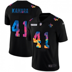 New Orleans Saints 41 Alvin Kamara Men Nike Multi Color Black 2020 NFL Crucial Catch Vapor Untouchable Limited Jersey