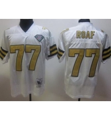New Orleans Saints 77 Willie Roaf White Throwback Jerseys