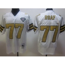 New Orleans Saints 77 Willie Roaf White Throwback Jerseys