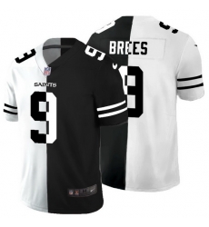 New Orleans Saints 9 Drew Brees Men Black V White Peace Split Nike Vapor Untouchable Limited NFL Jersey