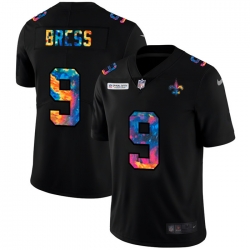 New Orleans Saints 9 Drew Brees Men Nike Multi Color Black 2020 NFL Crucial Catch Vapor Untouchable Limited Jersey
