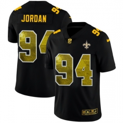 New Orleans Saints 94 Cameron Jordan Men Black Nike Golden Sequin Vapor Limited NFL Jersey