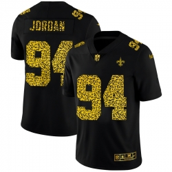 New Orleans Saints 94 Cameron Jordan Men Nike Leopard Print Fashion Vapor Limited NFL Jersey Black