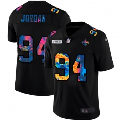 New Orleans Saints 94 Cameron Jordan Men Nike Multi Color Black 2020 NFL Crucial Catch Vapor Untouchable Limited Jersey