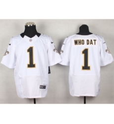 Nike New Orleans Saints 1 who dat white Elite NFL Jersey