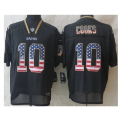Nike New Orleans Saints 10 Brandin Cooks Black Elite USA Flag Fashion NFL Jersey