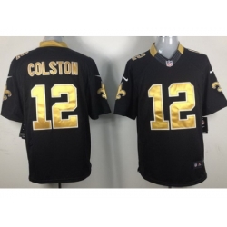 Nike New Orleans Saints 12 Marques Colston Black LIMITED NFL Jersey