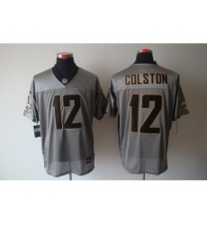 Nike New Orleans Saints 12 Marques Colston Grey Elite Shadow NFL Jersey