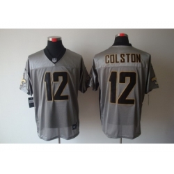 Nike New Orleans Saints 12 Marques Colston Grey Elite Shadow NFL Jersey