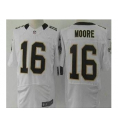 Nike New Orleans Saints 16 Lance Moore White Elite NFL Jersey