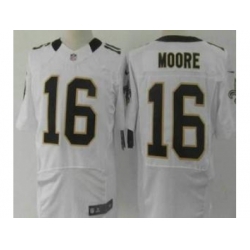 Nike New Orleans Saints 16 Lance Moore White Elite NFL Jersey