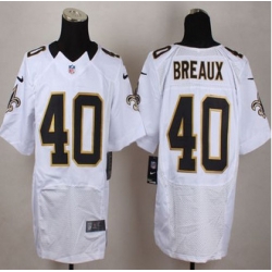 Nike New Orleans Saints #40 Delvin Breaux White Mens Stitched NFL Elite Jersey