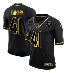Nike New Orleans Saints 41 Alvin Kamara Black Gold 2020 Salute To Service Limited Jersey